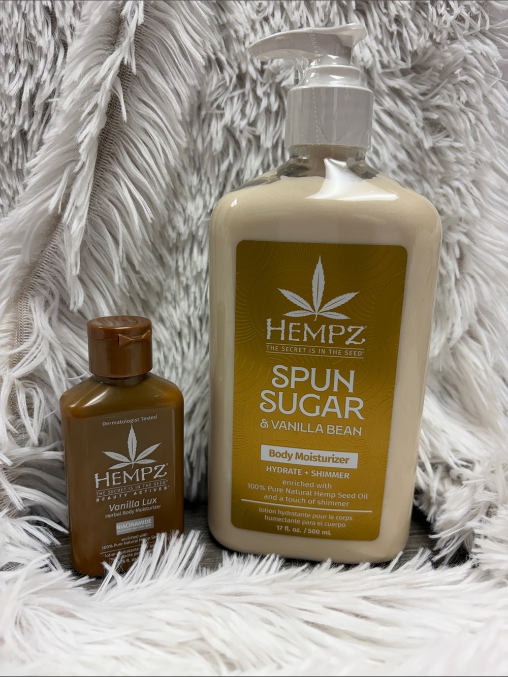 Hempz Spun Sugar & Vanilla Bean Body Moisturizer with Travel Size Vanilla Lux